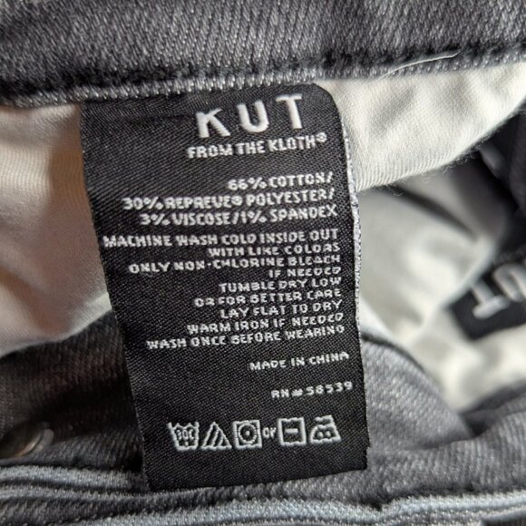 Kut From the Kloth High Rise Connie Fab AB Ankle Skinny Dark Gray Jeans Size 4 - Picture 7 of 16